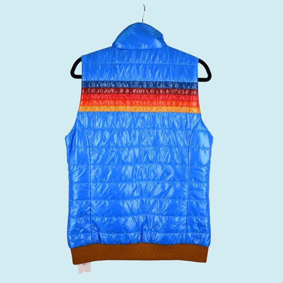 Aviator Nation 5-Stripe Vest Women's Large Glossy Blue Full Zip Sunburst $398 - Picture 6 of 16